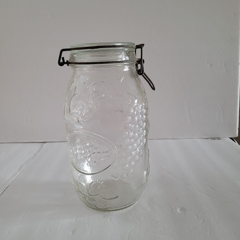 Vintage Fruit Texture Glass Jar - 9x4 inches